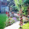 Metal Garden Arch W55'' x H94.5'' Garden Arbor Trellis Climbing Plants Support Rose Arch Outdoor Arch White