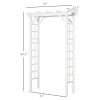 Outsunny 85" Wooden Garden Arbor for Wedding and Ceremony, Outdoor Garden Arch Trellis for Climbing Vines - White