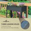 Outsunny Metal Raised Garden Bed, Elevated Planter Box with Legs and Drain Holes, Dark Gray